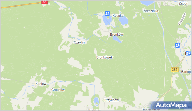 mapa Bronkówek, Bronkówek na mapie Targeo