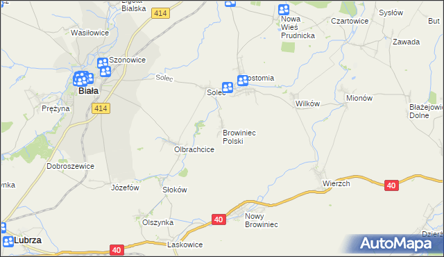mapa Browiniec Polski, Browiniec Polski na mapie Targeo