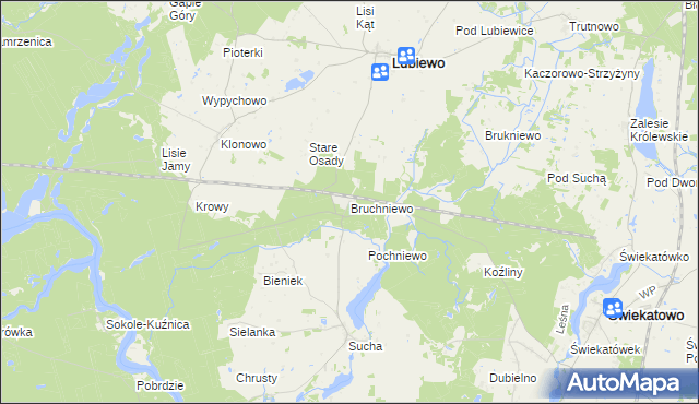 mapa Bruchniewo, Bruchniewo na mapie Targeo