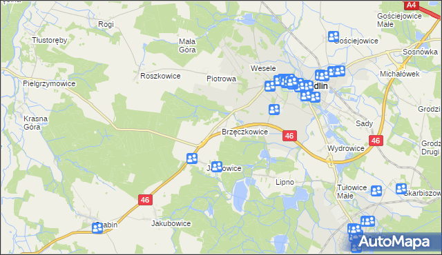 mapa Brzęczkowice, Brzęczkowice na mapie Targeo