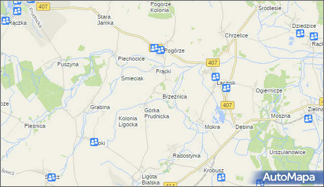 mapa Brzeźnica gmina Biała, Brzeźnica gmina Biała na mapie Targeo