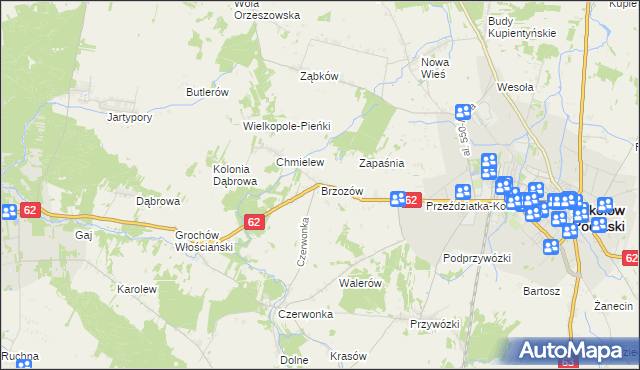 mapa Brzozów gmina Sokołów Podlaski, Brzozów gmina Sokołów Podlaski na mapie Targeo