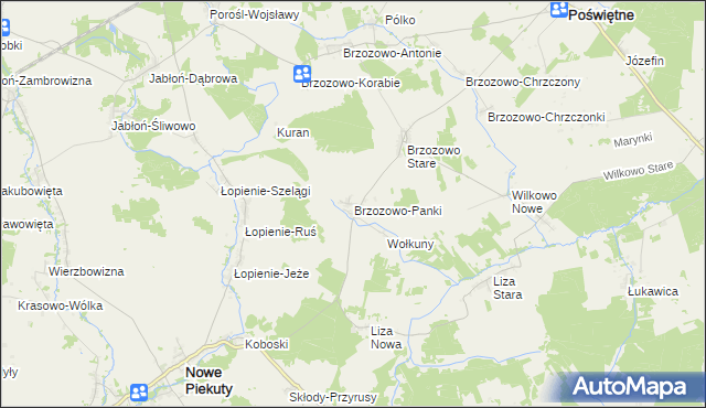 mapa Brzozowo-Panki, Brzozowo-Panki na mapie Targeo