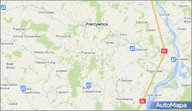 mapa Budy Obrębskie, Budy Obrębskie na mapie Targeo