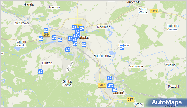 mapa Budziechów, Budziechów na mapie Targeo