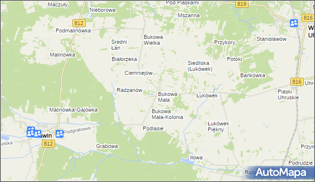 mapa Bukowa Mała, Bukowa Mała na mapie Targeo