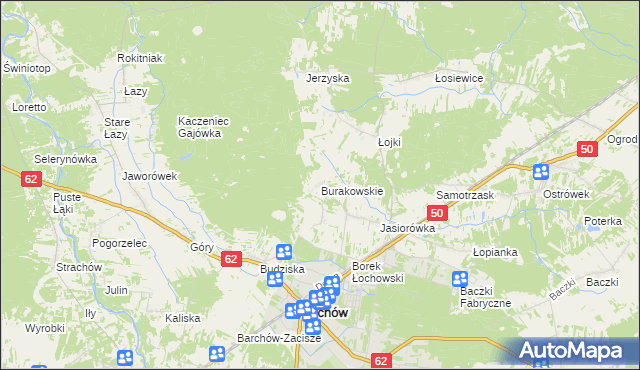 mapa Burakowskie, Burakowskie na mapie Targeo