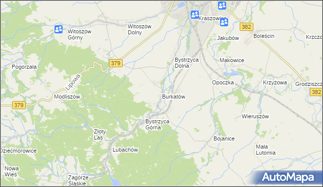 mapa Burkatów, Burkatów na mapie Targeo