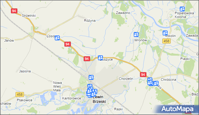 mapa Buszyce gmina Lewin Brzeski, Buszyce gmina Lewin Brzeski na mapie Targeo