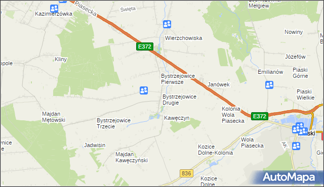 mapa Bystrzejowice Drugie, Bystrzejowice Drugie na mapie Targeo