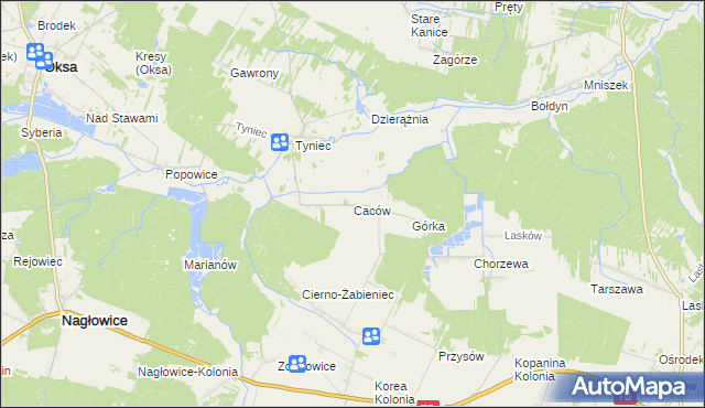 mapa Caców, Caców na mapie Targeo