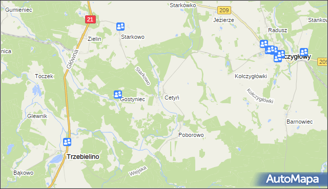 mapa Cetyń, Cetyń na mapie Targeo