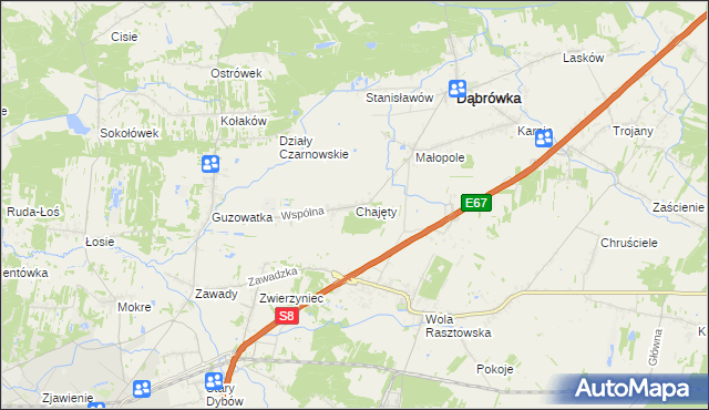 mapa Chajęty, Chajęty na mapie Targeo