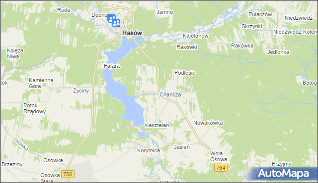 mapa Chańcza, Chańcza na mapie Targeo