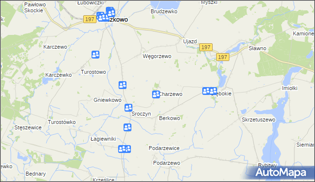 mapa Charzewo, Charzewo na mapie Targeo