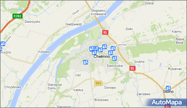 mapa Chełmno, Chełmno na mapie Targeo