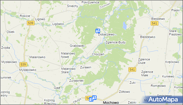 mapa Choczeń, Choczeń na mapie Targeo