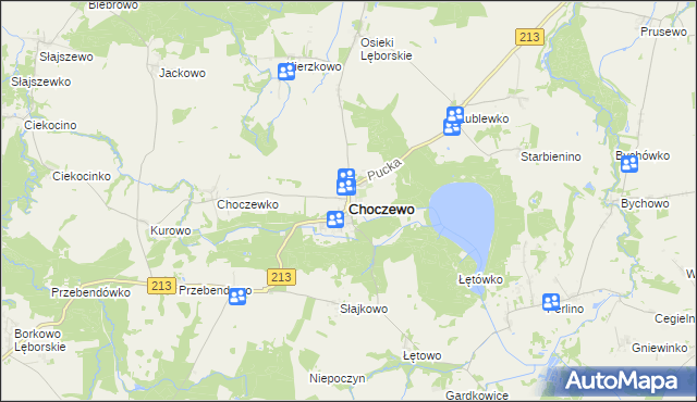 mapa Choczewo, Choczewo na mapie Targeo