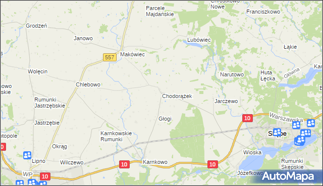 mapa Chodorążek, Chodorążek na mapie Targeo