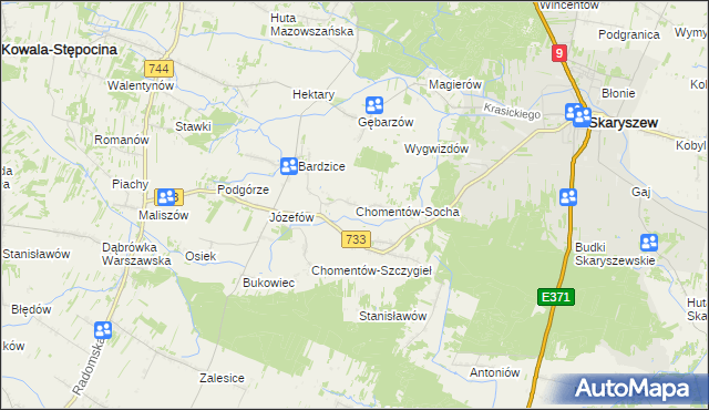 mapa Chomentów-Socha, Chomentów-Socha na mapie Targeo
