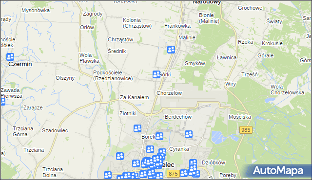 mapa Chorzelów, Chorzelów na mapie Targeo