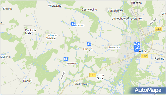 mapa Chotyń, Chotyń na mapie Targeo