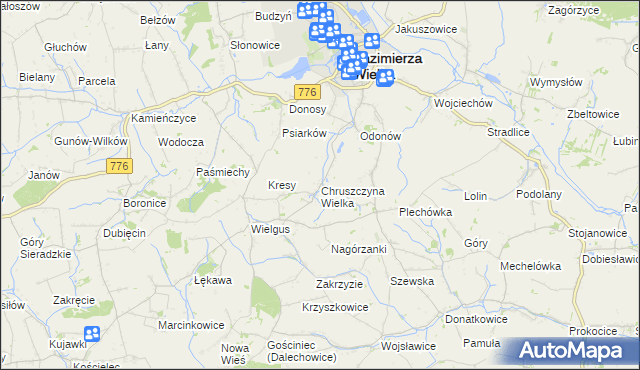 mapa Chruszczyna Wielka, Chruszczyna Wielka na mapie Targeo