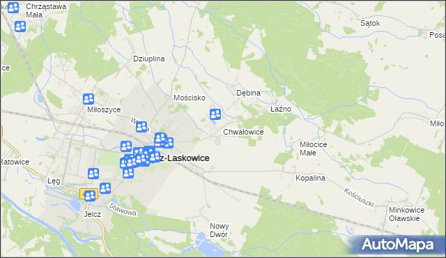 mapa Chwałowice gmina Jelcz-Laskowice, Chwałowice gmina Jelcz-Laskowice na mapie Targeo