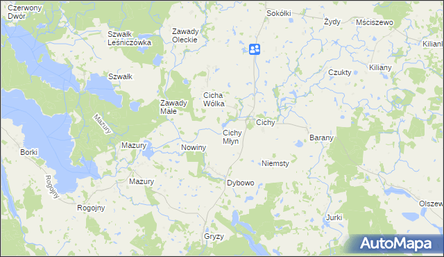 mapa Cichy Młyn, Cichy Młyn na mapie Targeo