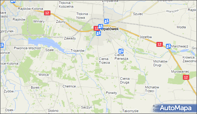 mapa Cienia Trzecia, Cienia Trzecia na mapie Targeo