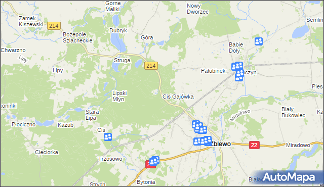 mapa Cis Gajówka, Cis Gajówka na mapie Targeo
