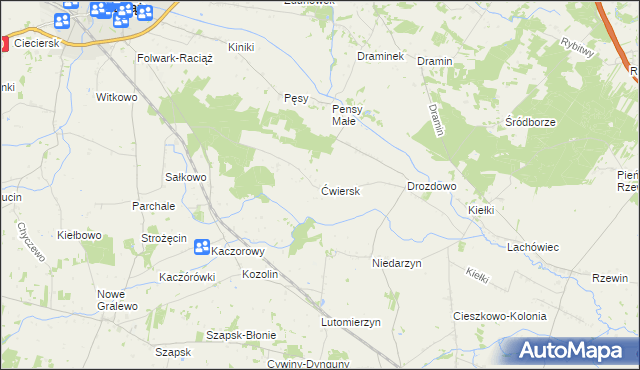 mapa Ćwiersk, Ćwiersk na mapie Targeo
