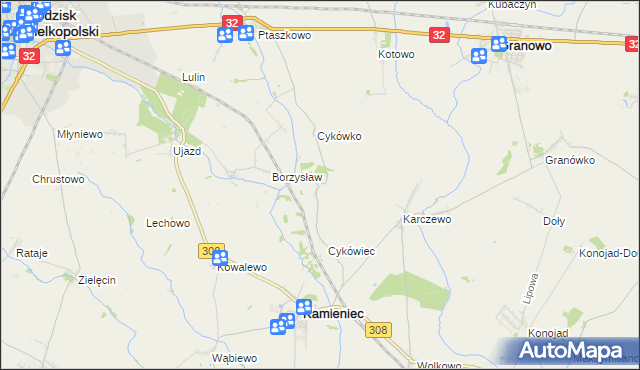 mapa Cykowo, Cykowo na mapie Targeo