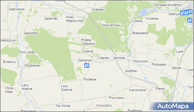 mapa Czepiec gmina Sędziszów, Czepiec gmina Sędziszów na mapie Targeo