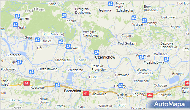 mapa Czernichów powiat krakowski, Czernichów powiat krakowski na mapie Targeo