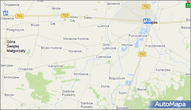 mapa Czerników gmina Piątek, Czerników gmina Piątek na mapie Targeo
