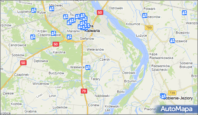 mapa Czersk gmina Góra Kalwaria, Czersk gmina Góra Kalwaria na mapie Targeo