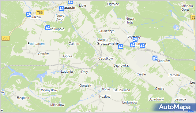 mapa Czostków gmina Krasocin, Czostków gmina Krasocin na mapie Targeo