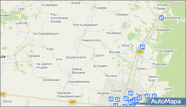 mapa Czyżyki, Czyżyki na mapie Targeo