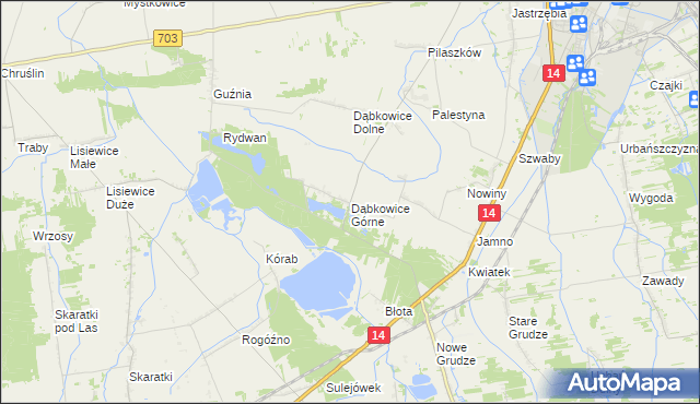 mapa Dąbkowice Górne, Dąbkowice Górne na mapie Targeo