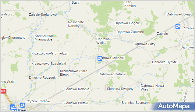 mapa Dąbrowa-Michałki, Dąbrowa-Michałki na mapie Targeo