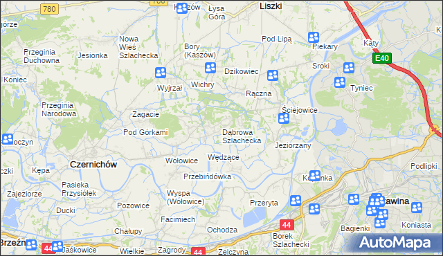 mapa Dąbrowa Szlachecka, Dąbrowa Szlachecka na mapie Targeo