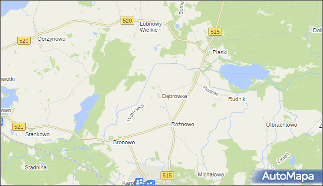 mapa Dąbrówka gmina Susz, Dąbrówka gmina Susz na mapie Targeo