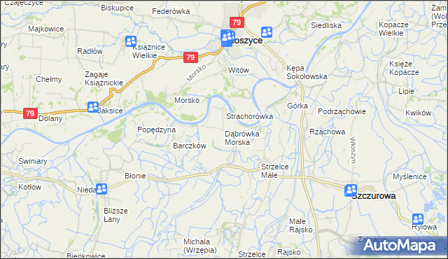 mapa Dąbrówka Morska, Dąbrówka Morska na mapie Targeo