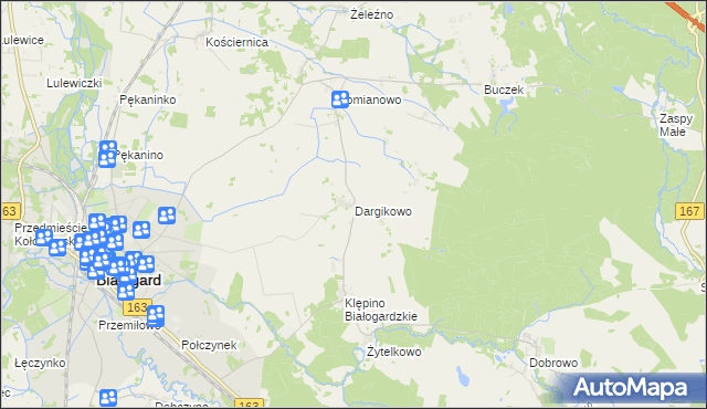 mapa Dargikowo, Dargikowo na mapie Targeo