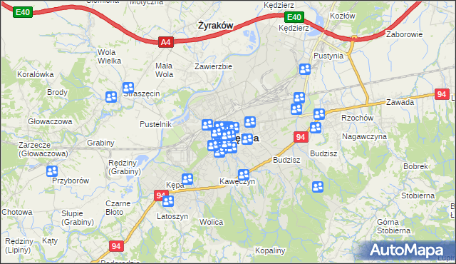 mapa Dębicy, Dębica na mapie Targeo