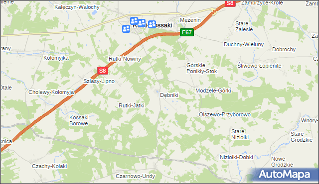 mapa Dębniki gmina Rutki, Dębniki gmina Rutki na mapie Targeo