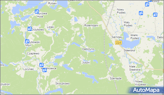 mapa Dębrzyno, Dębrzyno na mapie Targeo