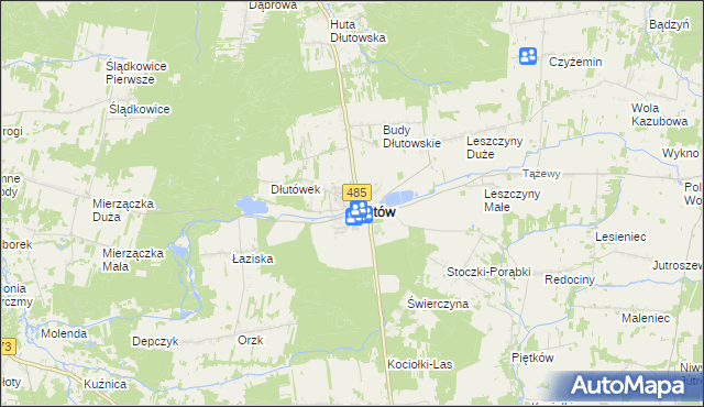 mapa Dłutów, Dłutów na mapie Targeo