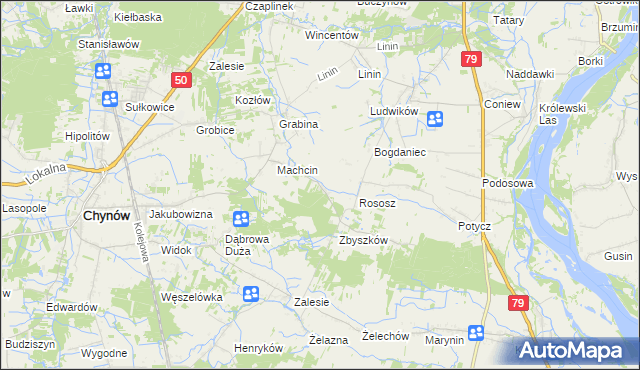 mapa Dobiecin gmina Chynów, Dobiecin gmina Chynów na mapie Targeo